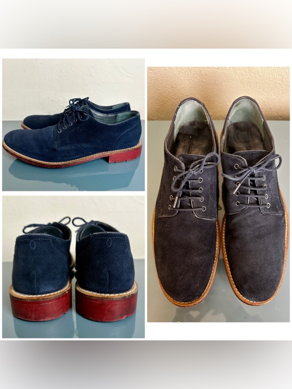Ted Baker London Men's Tichd2 Navy Blue Suede Oxford Dress Shoe Sz 12 45